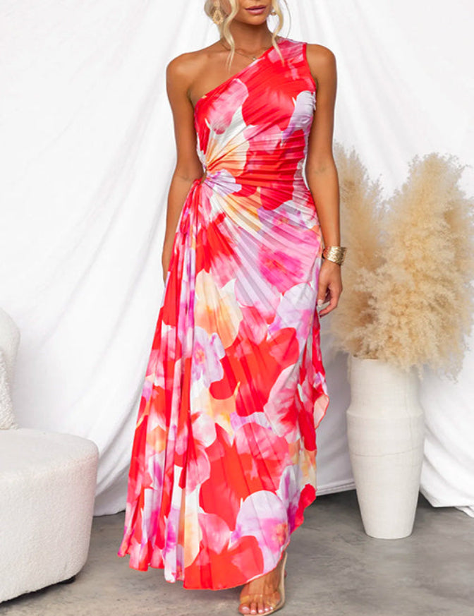 Jana | Plissee-Kleid mit One-Shoulder