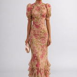 Rosalie | Langes Blumenkleid aus Chiffon