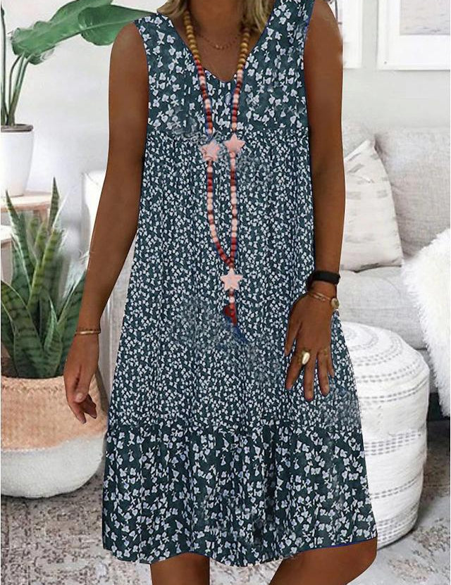AYLA | ÄRMELLOSES KLEID MIT V-AUSSCHNITT