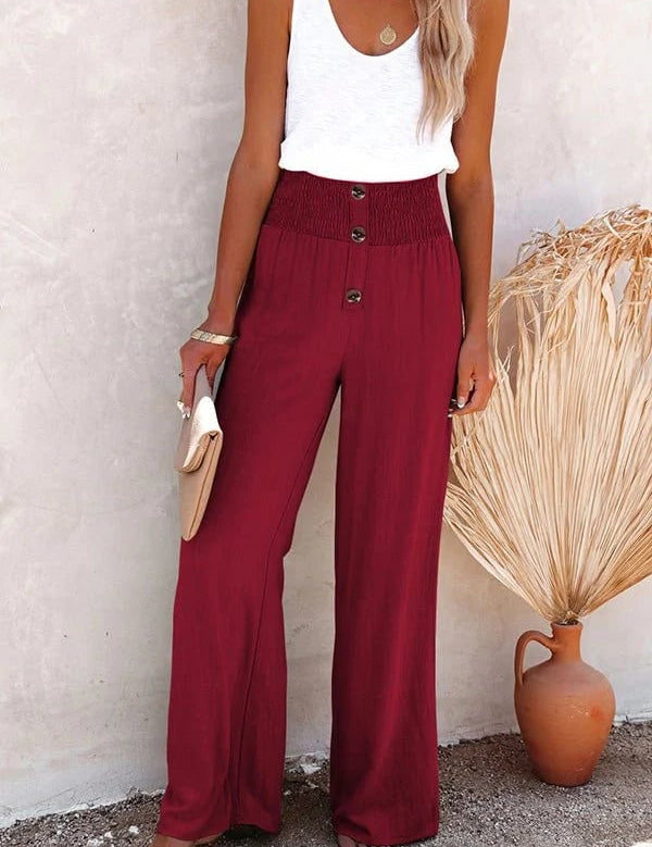 Riana - Hochtaillierte Lockere Hose