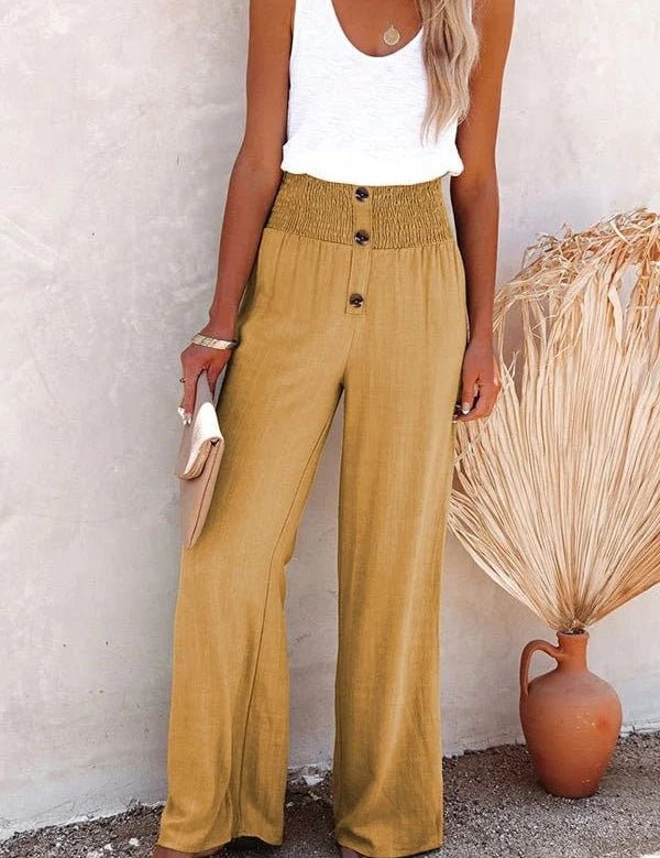 Riana - Hochtaillierte Lockere Hose