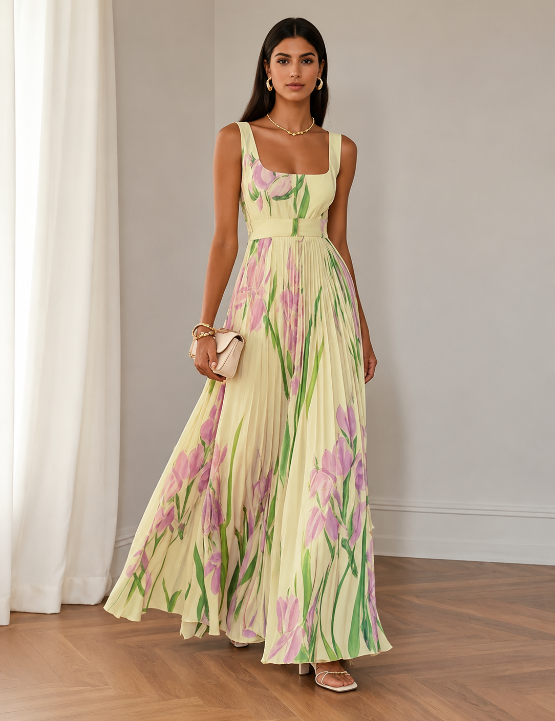Ottilie | Florales Maxikleid in A-Linie