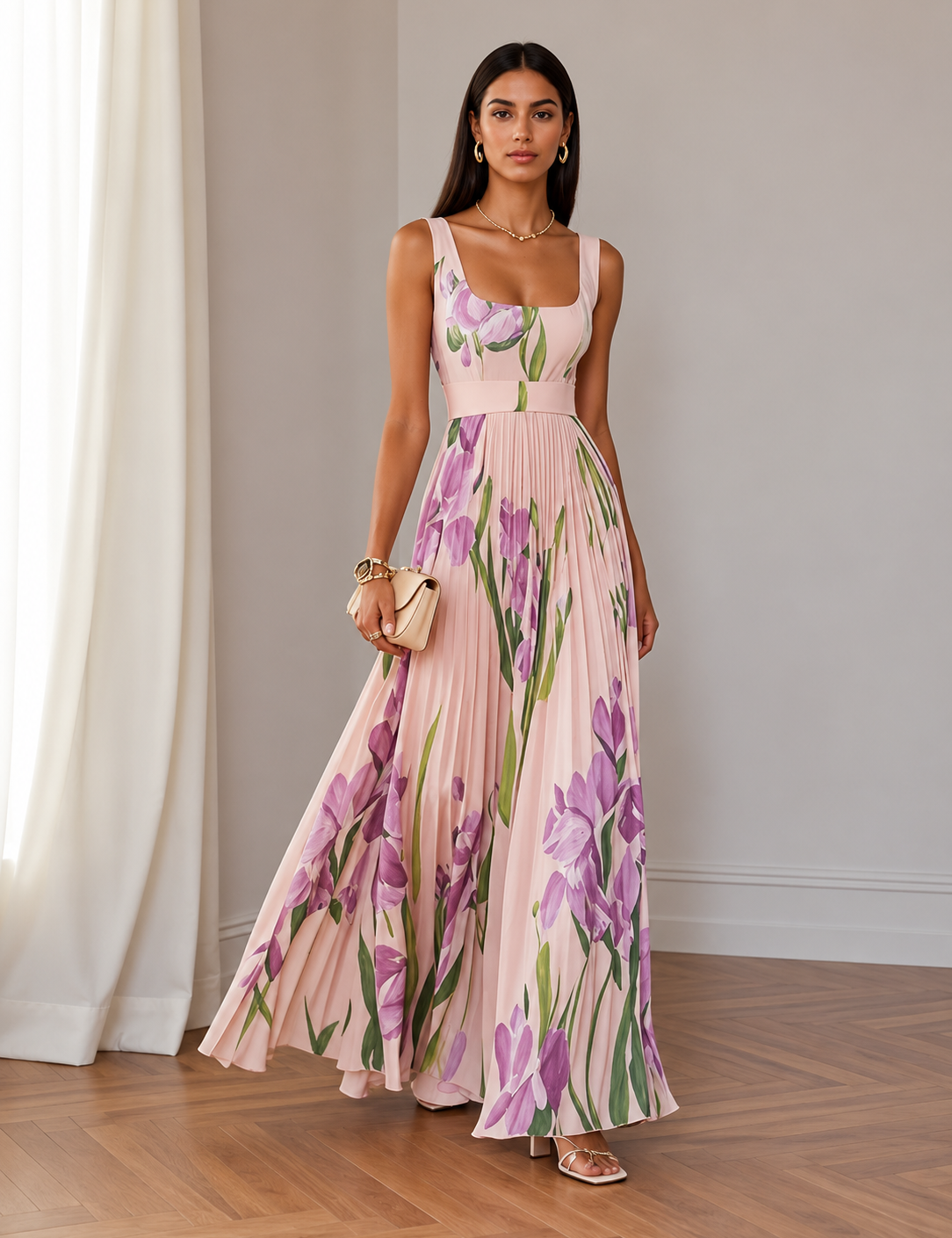 Ottilie | Florales Maxikleid in A-Linie