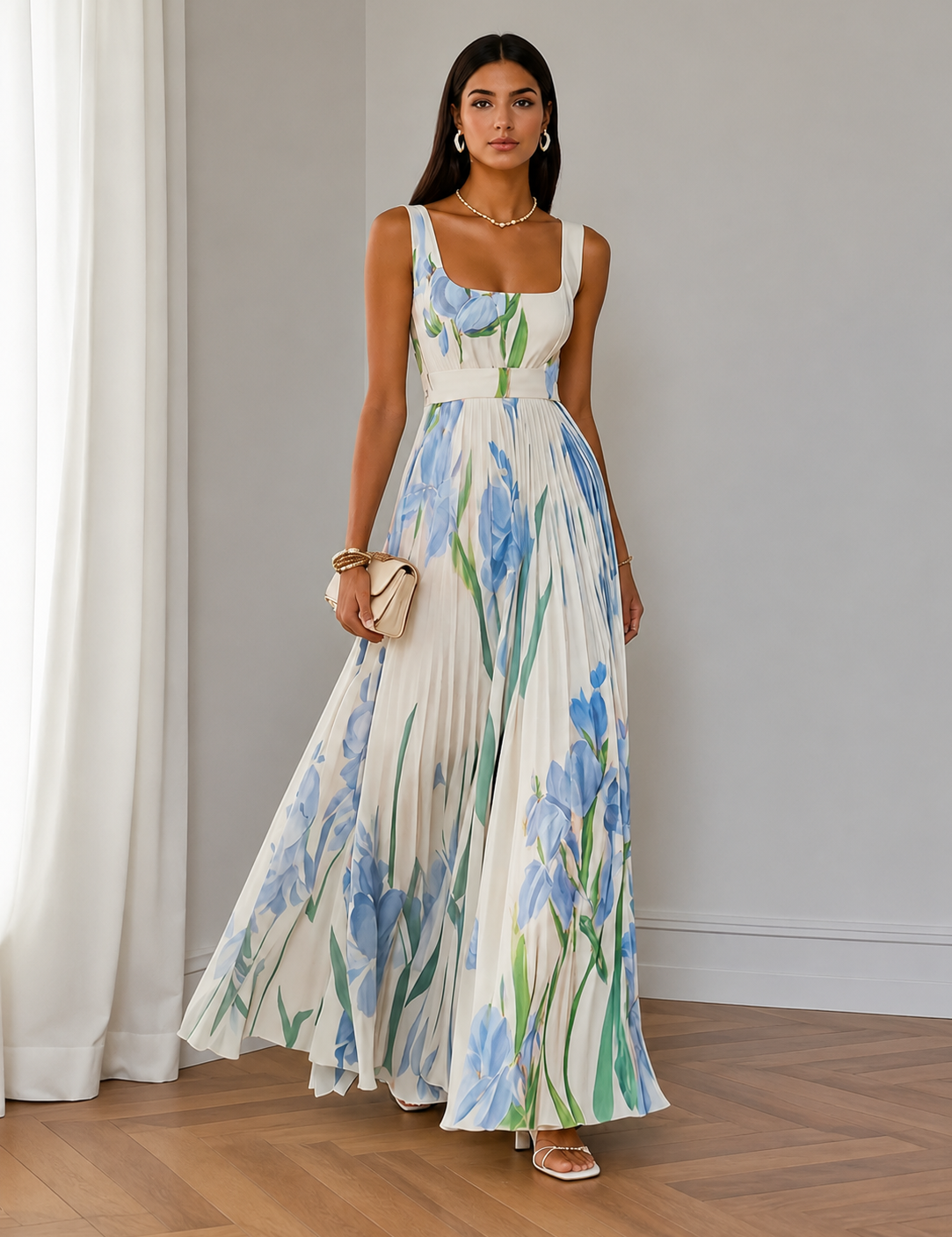 Ottilie | Florales Maxikleid in A-Linie