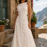 Adele | Elegantes besticktes Maxikleid