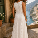 Adele | Elegantes besticktes Maxikleid