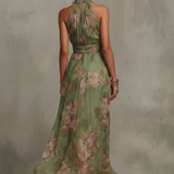 Liv | Elegantes florales Neckholder-Maxikleid