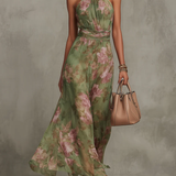 Liv | Elegantes florales Neckholder-Maxikleid