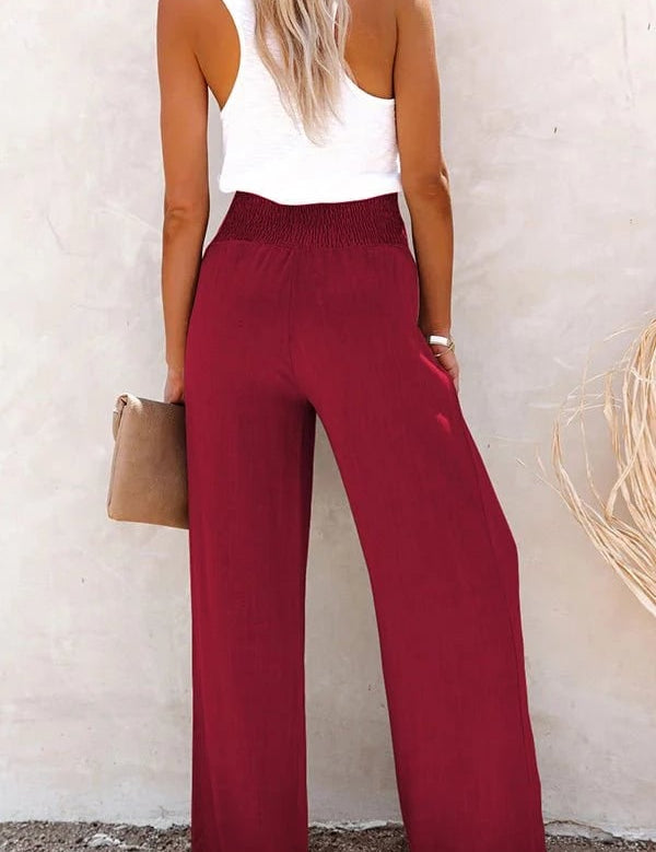 Riana - Hochtaillierte Lockere Hose