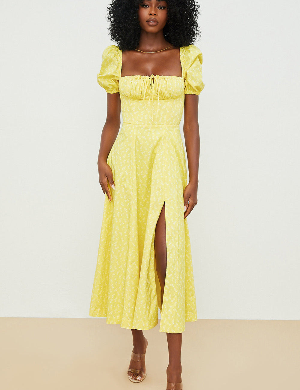Aviana - Kleid mit Puffärmeln Bloom